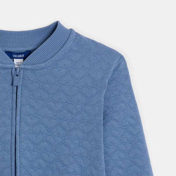 سويت شيرت أزرق مبطن مرسوم عليه قلب للفتيات